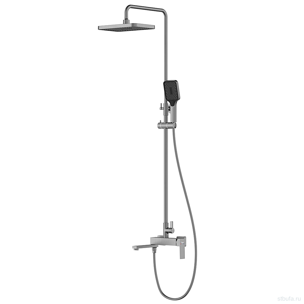 Душевая система (гарнитур) FRAP F2491-29 Тропический душ: 297x197mm латунь, оружейная сталь (1/4)