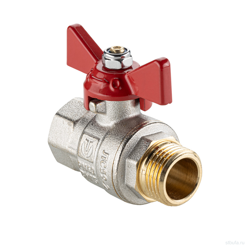 Кран шаровой VALTEC BASE-ГОСТ полнопроходной с рукояткой-бабочкой вн.-нар. DN15 PN40 1/2" (192)