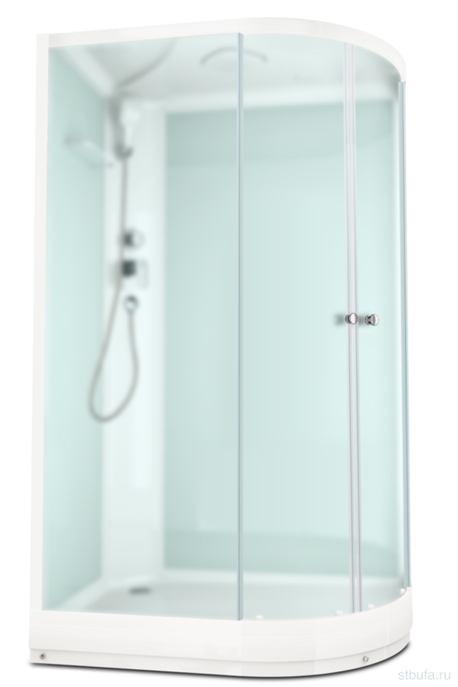 Душ кабина DOMANI-Spa Delight SLIM 128 L 3 МЕСТА низкий поддон,белые стенки,стекло сатин матированное,120*80*218см,АКРИЛ