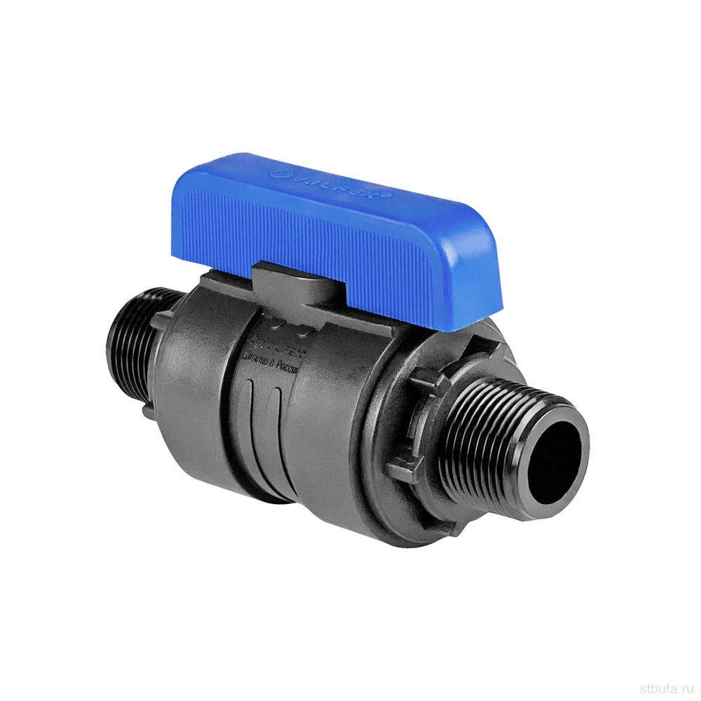 ПНД Кран шаровой компрессионный НР/НР резьба разборный 3/4"-3/4"Ду20 (40/8) VALFEX