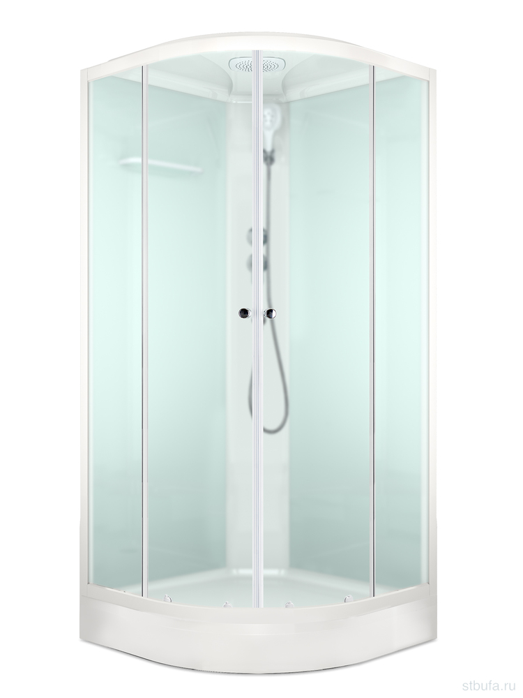 Душ кабина D-S Delight SLIM 110 3 МЕСТА, низкий поддон,бел стенки,стекло сатин мат,100*100*218см
