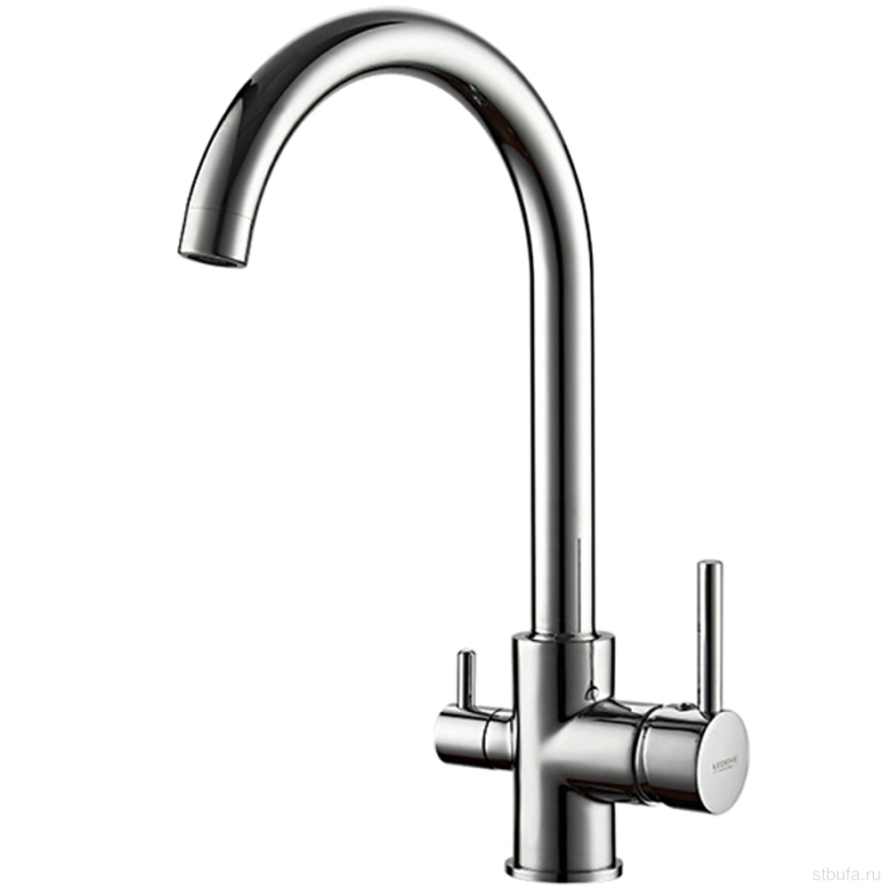 Смеситель для кухни LEDEME L4255-3 с выходом для фильтра, латунь, хром (1/10)