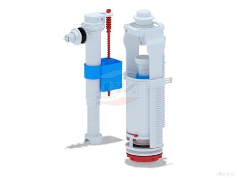 Набор с боковой подводкой G 1/2", с пластиковым штуцером кнопка белая WC8010 АНИ (20)