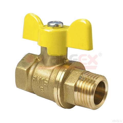 Кран шар. ГАЗ 1 1/4" г/ш бабочка 11Б27фтМ (24/6) VALFEX