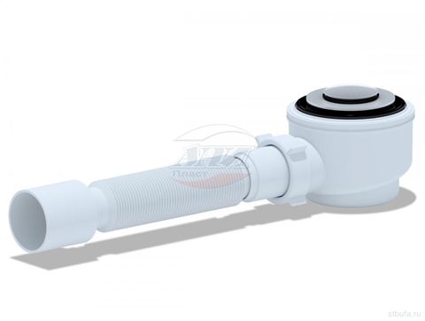 Сифон для душ поддона 1 1/2"*50/60 с гибкой трубой 375*40*50, клик-клак, хром Ani Е415СL (8)