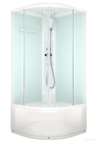 Душ кабина D-S Delight SLIM 110 high С КОРОБКОЙ,выс поддон,бел стенки,стекло сатин мат,100*100*218см