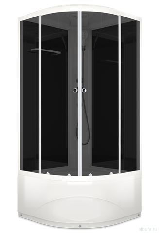 Душ кабина D-S Delight SLIM 110 high С КОРОБКОЙ,выс поддон,черн стенки,стекло тониров,100*100*218см