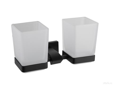 Держатель+2стакана GAPPO G0708-6 черный (16)