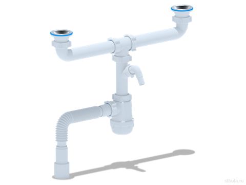 Сифон АНИ Грот 1 1/2"* 40 двойн.с отв.с/м и г/т 40х40/50 A3515 (15)