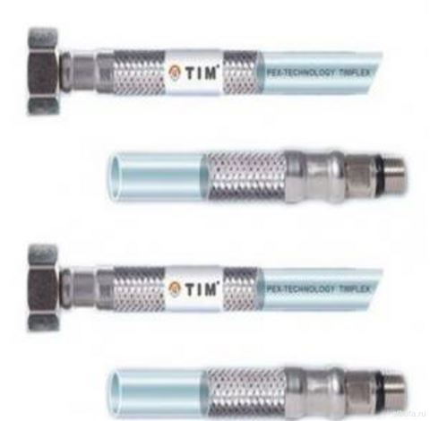 Гибкая подводка для смесителя с внутренним шлангом из PEX 1/2*M10-60см TiM