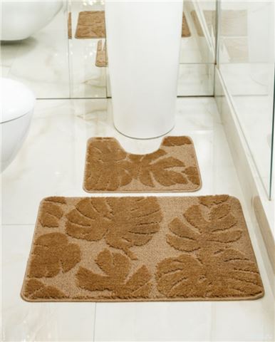 Комплект ковриков в ванную My Crystal серия Gold 50*80 и 40*50 цвет КАПУЧИНО МОНСТЕРА