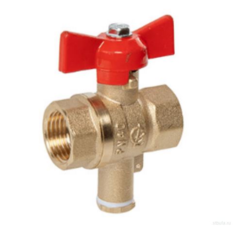 Кран шаровой 1/2" г/г бабочка Стандарт с КУРКОМ 234 DN15 PN40 М10*1 ГАЛЛОП (50)