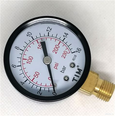 Манометр радиального подключения 1/4" - 16 бар TIM