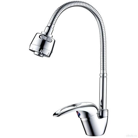 Смеситель для кухни LEDEME L4302-B с гибком изливом, силумин, хром (1/10)