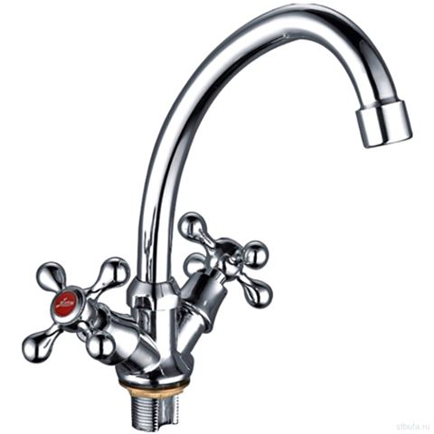 Смеситель для кухни LEDEME L4908 с гайкой, цинк, хром (1/20)